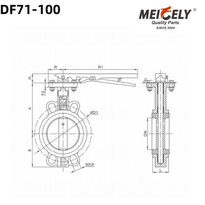 高品質のバタフライバル DF71-100 D72 水タンクトラック用